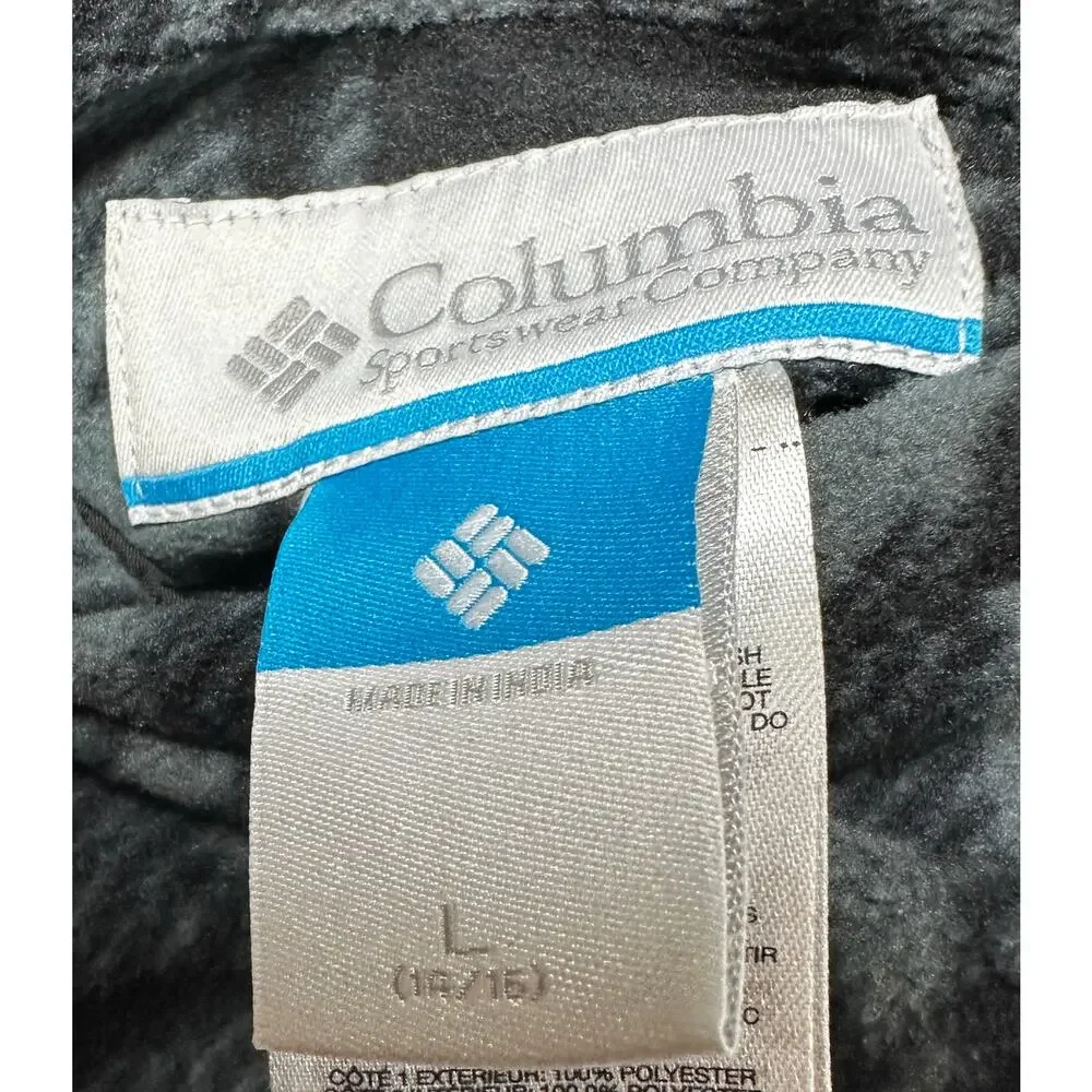 Columbia reversible youth size 14-16 black puffer vest EUC pockets